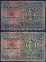 1912. 100K (3x) felülbélyegzés nélkül T:III