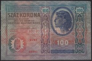 1912. 100K (3x) felülbélyegzés nélkül T:III