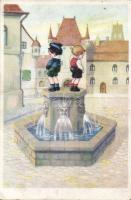 7 db grafikai üdvözlőlap közte több Turul bérmentesítéssel