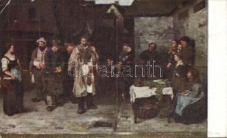 10 db főleg I. világháború előtti festmény reprodukció és üdvözlő