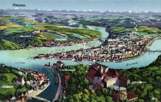 Németország Passau 5 db színes lap