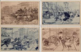 A trieszti bóra, 7 klf humoros lap / La bora di Trieste, 7 versch. Humor-Karten