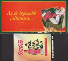 7 db használatlan Coca-Cola telefonkártya dísztokokkal