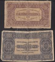 1923. 100K "0.8 FILLÉR NÉGYÖTÖD FILLÉR" felülbélyegzéssel + 1000K T.W. nyomdahely jelölés ...