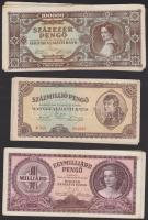 53db-os magyar bankjegy tétel pengőkkel és koronákkal T:vegyes