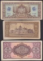 53db-os magyar bankjegy tétel pengőkkel és koronákkal T:vegyes