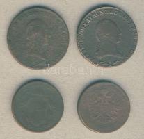 Ausztria 1800S + 1800? 6Kr II.Ferenc  + 1864B 4Kr + 1868KB 4Kr T:3,4