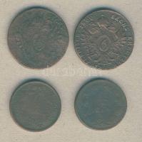 Ausztria 1800S + 1800? 6Kr II.Ferenc  + 1864B 4Kr + 1868KB 4Kr T:3,4