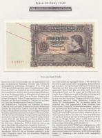 Lengyelország 1928. 20Zl facsimile kiadása a bankjegy történetének leírásával T:I