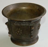 Díszes réz pohár 7x9 cm