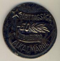 DN. A párttagsága 60. jubileuma alkalmából adományozott Br emlékplakett (d:61mm) T:2+