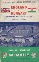 1953. november 25.  a legendás Magyarország-Anglia (6:3) futballmérkőzés programfüzete / The program booklet of the legendary England-Hungary football match-november 25th 1953
