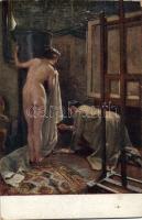 4 db régi Művészeti képeslap / 4 Art reproduction cards