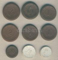 Német Birodalom/Weimari Köztársaság/Sachsen/Freiberg/Meissen 1921. 20Pf + 1M (2x) + 2M (3x) + 50Pf + 30Pf + 50Pf porcelán szükségpénzek T:1,2,2-