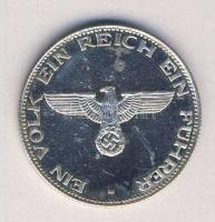 DN "Adolf Hitler" modern ezüstözött fém érem, fantáziakiadás T:exPP