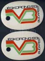 1983. 2db Jégkorong Világbajnokság, Budapest feliratú porcelán emlékplakett T:1-