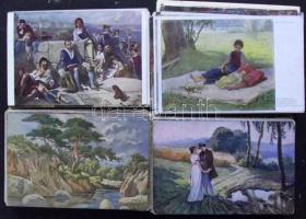 Szép művészeti reprodukció gyűjtemény, 202 db többnyire jó minőségű lap / Art reproduction, 202 post...