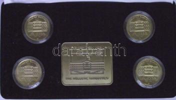 2001. Görögország függetlenségének 180. évfordulójára kiadott 4db klf aranyozott emlékérem és 1db pl...