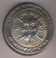 DN. Ciprusi képviselőház jelzésű Ag levélnehezék (br.:143.2g)