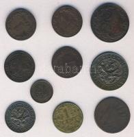 Hollandia 1863. 1c Br + 1880-81. 1c Br (2x) + 1901. 1c Br + 1906. 2 1/2c Br + 1943. 1c + Holland Antillák 1967-67. 1c Br + 2 1/2c Br T:2,3,3-