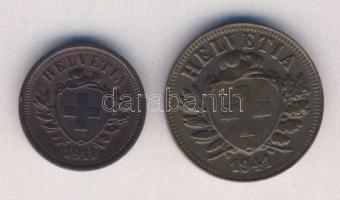 Svájc 1911B 1R Br + 1941. 2R Br T:2 kis ph.,2