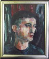 Kárpáti Éva (1936): Portré, jelzett, keretben 50x55 cm