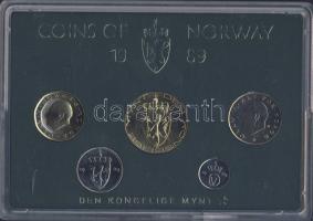 Norvégia 1989. 10ö-10Kr 5db klf forgalmi érme eredeti plasztiktokban, tanúsítvánnyal T:BU