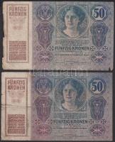 1912. 100K (2x) egyik "Magyarország" körbélyegzővel + 1913. 20K I.Kiadás (2x) + 1914. 50K ...