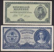 1945-46. 100.000P (6x) + 1.000.000P (8x) + 10.000.000P (14x) + 100.000.000P + 1000.000.000P (2x) + 1...