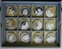 Cook-szigetek 2003-2006. 1$ Ag "Ázsia történelme" pénzérmesorozatának 30 különféle darabja, dobozban! T:PP Tanúsítványokkal!