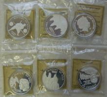 Cook-szigetek 2003-2006. 1$ Ag "Ázsia történelme" pénzérmesorozatának 30 különféle darabja...