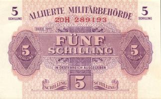 Ausztria/Szövetséges megszállás 1944. 5Sch (3x) egymás utáni sorszámúak T:I
