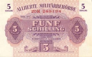 Ausztria/Szövetséges megszállás 1944. 5Sch (3x) egymás utáni sorszámúak T:I