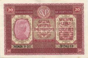 Olaszország/katonai kiadások 1918. 20L T:II kissé restaurált