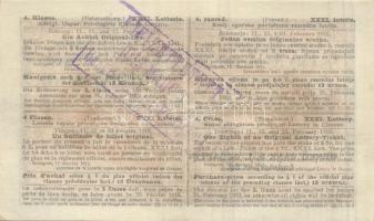 1913. Magyar Kir. Szabadalmazott Osztálysorsjáték negyedik osztály egy nyolcad sorsjegye 5K T:II