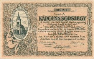 1925.december 5. "Kápolna Sorsjegy" "A" sorozat 5000K T:II+