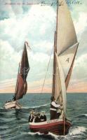 Adalbert és Peru vitorláshajók, 'Heimkehr von der Segelpartie' The sailing ships Adalbert and Peru