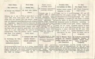 1940. "44. Magyar Királyi Osztálysorsjáték" első osztály egy nyolcad sorsjegye T:I- kis sa...