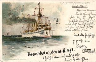 1898 S.M. Kreuzer Kaiserin Augusta litho