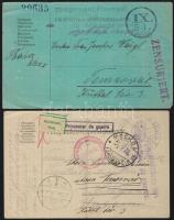 1914-1915 Thaisz László alezredes később tábornok 4 tábori lapja - közte légiposta - Przemyslből továbbá 1 lapja orosz fogságból / 4 field post cards - including 1 airmail card - of lieutenant-colonel, later general László Thaisz from Przemysl + 1 card from captivity in Russia
