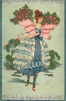 Litho művész képeslap (hátoldal sérült) T4