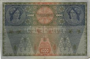 1902. 1000K (2x) vízszintes "Deutschösterreich" felülnyomással T:III,III-