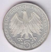 NSZK 1977. 5M Ag "Carl Friedrich Gauss" T:2