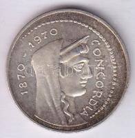 Olaszország 1970. 1000L Ag "Róma 100 éve főváros" T:1 patina