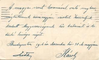 Greeting to Hungary from Charles IV after his Crowning Ceremony, the handwriting of the King