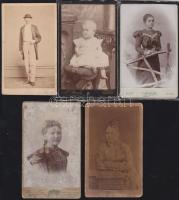 cca 1870-1890 6 db keményhátú fotó + 3 egyéb érdekes fotó / 9 vintage photos