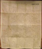 cca 1940 M. kir. Honvéd térképészeti intézet: Őskori kultúrák Budapest területén térkép jó állapotban 60x80 cm