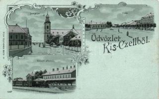 Kiscell vasútállomással litho