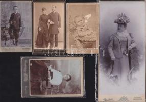 cca 1870-1890 7 db keményhátú fotó jó fotósoktól, benne Klösz, Beck Fülöp, divat/ 7 vintage photos