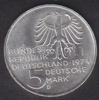 NSZK 1974. 5M Ag "Kant" T:1-